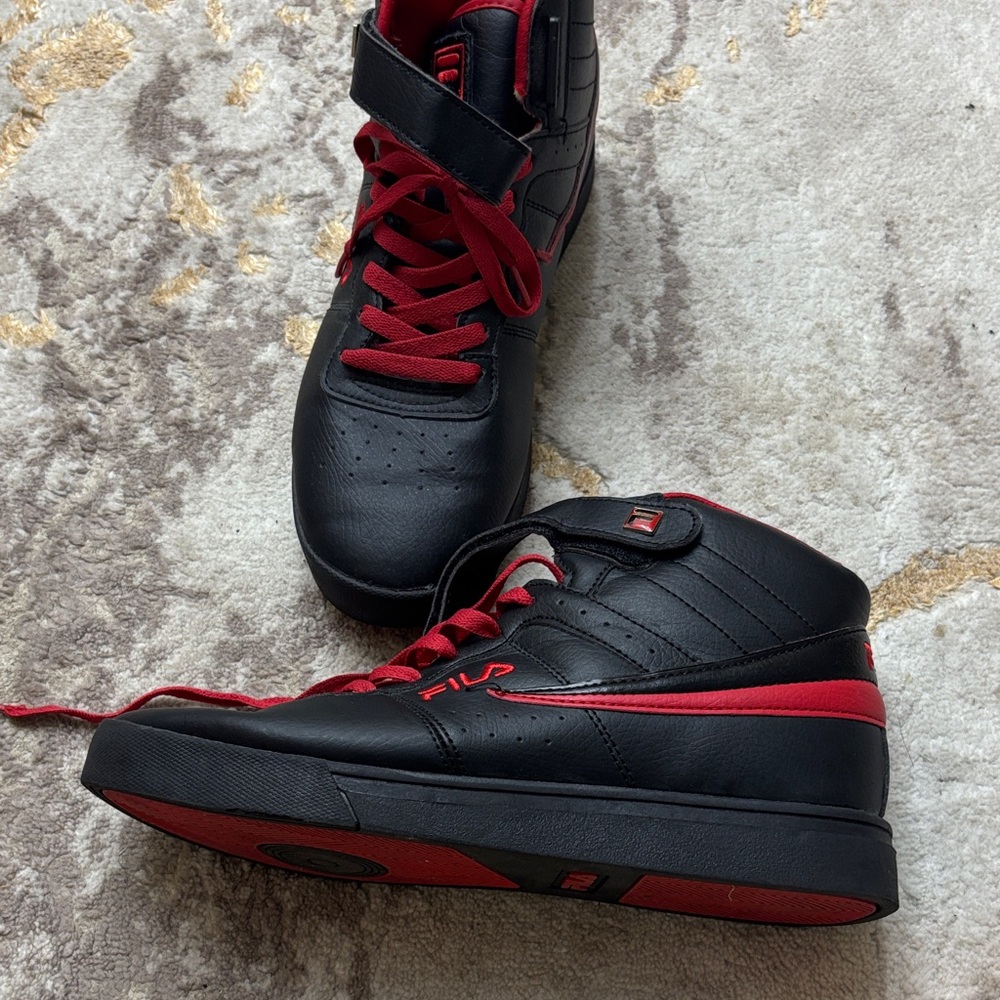Fila Black and Red High-Tops